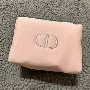 DIOR BEAUTY LIGHT PINK CD LOGO COSMETIC MAKEUP BAG POUCH NEW